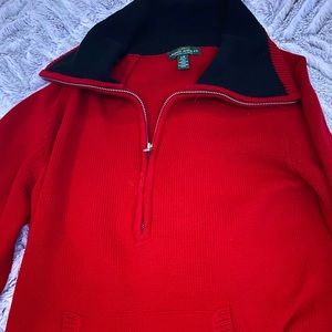lauren Ralph red sweater jacket